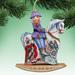 The Holiday Aisle® Rocking Nutcracker Hanging Shaped Wood Ornament Wood in Blue/Brown/Indigo | 5 H x 5 W x 1 D in | Wayfair