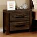 Loon Peak® 24 Inch 2 Drawer Wood Nightstand, Wire Brushed Grain Finish, Dark Wood in Brown | 23 H x 24 W x 16 D in | Wayfair