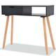 vidaXL Table console Bois de pin massif 80 x 30 x 72 cm Noir