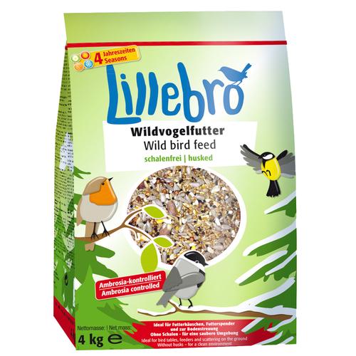 Lillebro Schalenfrei-Mix: Wildvogelfutter + Erdnusskerne + Sonnenblumenkerne – 4 kg + 1 kg + 1 kg