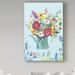 Dakota Fields Alloway Garden Flag 4' by Acrylic Painting Print on Wrapped Canvas in Blue | 24 H x 16 W x 2 D in | Wayfair