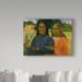 Trademark Fine Art 'Two Women Or' Oil Painting Print on Wrapped Canvas Metal in Blue/Green/Orange | 24 H x 32 W x 2 D in | Wayfair BL02064-C2432GG