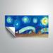 Winston Porter 'Munich Skyline Scissor Starry Night' - Graphic Art Print Paper in Blue | 24 H x 48 W x 0.1 D in | Wayfair