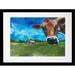 August Grove® 'Peeping Bessie' Acrylic Painting Print on Canvas Paper in Blue/Brown/Green | 13.5 H x 16.5 W x 1 D in | Wayfair