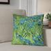 Red Barrel Studio® Morley Irises Indoor/Outdoor Throw Pillow Polyester in Green/Blue | 20 H x 20 W x 3 D in | Wayfair RDBT2307 41155405