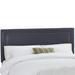 House of Hampton® Danny-Jay Nail Button Border Panel Headboard Upholstered/Cotton in Black | 51 H x 41 W x 4 D in | Wayfair WRLO6981 40764312