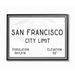 Williston Forge San Francisco City by Daphne Polselli - Textual Art Print on Canvas in Black/White | 16 H x 20 W x 1.5 D in | Wayfair