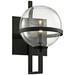 Elliot 11 1/2" High Textured Black Glass Orb Wall Sconce