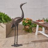 Bayou Breeze Herrmann Outdoor Aluminum Crane Statue Metal | 43 H x 16.25 W x 9 D in | Wayfair DD89B580E8BB4A989995868AE279FFAF