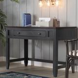 Bay Isle Home™ Willman Solid Wood Writing Desk Wood in Green/Yellow | 32 H x 47.5 W x 23.75 D in | Wayfair BAYI6100 34762095