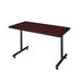 Symple Stuff Kobe Steel T-Base Training Seminar Table Steel in Brown/Gray/Red | 29 H x 48 W x 24 D in | Wayfair SYPL3518 42517995