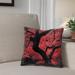 Red Barrel Studio® Olney Japanese Maple Tree Double Sided Print Throw Pillow redPolyester/Polyfill/Polyester | 16 H x 16 W x 3 D in | Wayfair