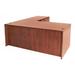 Latitude Run® Legacy L Desk w/ Double Pedestal Drawer Unit Wood in Brown | 29 H x 71 W x 70 D in | Wayfair LDER3616 42274898