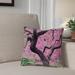 Red Barrel Studio® Olney Japanese Maple Tree Printed Square Throw Pillow Polyester/Polyfill blend in Pink | 16 H x 16 W x 3 D in | Wayfair