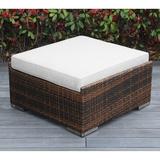 Latitude Run® Billyjo Large Ottoman w/ Cushion Wicker/Rattan in Pink/White | 13 H x 32 W x 32 D in | Outdoor Furniture | Wayfair
