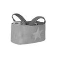 Funny Baby Vichy – Layette Basket 30 x 30 x 18 cm, Star Design, Grey