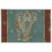 East Urban Home 'Elephant Caravan IB' Graphic Art Print Canvas in Blue/Green/Red | 25.6 H x 37.6 W x 1.5 D in | Wayfair ETUH6064 42481586