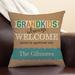Winston Porter Laureano Grandkids Welcome Personalized Throw Pillow Polyester/Polyfill blend/Cotton Blend | 14 H x 14 W x 6 D in | Wayfair