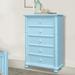 Highland Dunes Beachfront Friedrich Five Drawer Chest Wood in Blue | 50 H x 33 W x 18 D in | Wayfair 69980B9495BC4F24A8BCE6885EAD1AEA