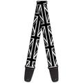 Gitarrengurt von Buckle-Down 34-60" Union Jack Distressed Black/White