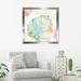 Sunside Sails 'Palm Passion IV' Watercolor Painting Print Canvas in Green/Pink | 39.5 H x 39.5 W x 2 D in | Wayfair BGRS6396 44479130