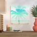 Bay Isle Home™ 'Beachscape Palms II' Framed Painting Print on Canvas in Blue | 24 H x 24 W x 1.5 D in | Wayfair BYIL2254 44480981