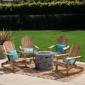 Winston Porter Nash 5 Piece Multiple Chairs Seating Group Wood/Natural Hardwoods in Brown | Outdoor Furniture | Wayfair