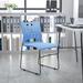 Flash Furniture Heidi Series Sled Base Stacking Chair Plastic/Acrylic/Metal in Blue | 33 H x 18 W x 21 D in | Wayfair RUT-2-BL-GG