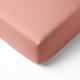 Bacati Solid Crib/Toddler Bed Fitted Sheets Cotton Percale 2 Piece, Coral