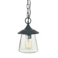 LNC 1-Light Farmhouse Cylinder Seeded Glass for Gazebo With Patio Outdoor Pendant Light