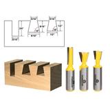 Yonico 14318 3 Bit Dovetail Router Bit Set with 10-Degree and 14-Degree 5/16-Inch Straight 1/2-Inch Shank