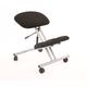 Dynamic OP000072 Kneeling Stool Task Operator Fabric Chair - Black/Silver