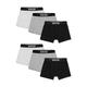 Snocks Boxers Men Multipack (6X) Mens Boxers Underwear Multicolored Pack of 6 (Black/Grey/White), Size Large (L) - Boxer Shorts Cotton Briefs Fitted Trunks