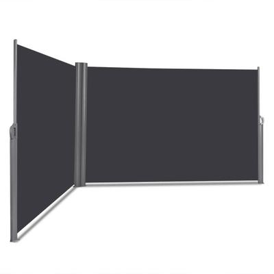 Costway 237 x 63 Inch Patio Retractable Double Folding Side Awning Screen Divider
