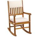 Casaria - Chaise Rocking chair en bois dur Acacia avec coussins amovibles Chaise bascule adulte