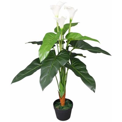 Plante artificielle avec pot Lis Calla 85 cm Blanc Vidaxl Blanc