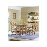 Braxton Culler Chippendale Dining Table Glass/Wicker/Rattan | 30 H x 60 W x 60 D in | Wayfair 970-075/GL0999-060/HONEY