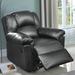 Alcott Hill® Lacoste 35" Wide Faux Leather Manual Rocker Standard Recliner Faux Leather in Black/Brown | 41 H x 35 W x 35 D in | Wayfair