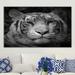 World Menagerie 'Tiger Silhouette' Photographic Print on Wrapped Canvas Metal in Black/White | 24 H x 40 W x 1.5 D in | Wayfair