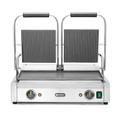 HENDI Kontaktgrill, Doppelversion, Elektrogrill, Tischgrill, Sandwichtoaster, Regelbar bis max. 300°C, Oberseite (H)530mm, Grillfläche 475x230mm, 230V, 3600W, 570x370x(H)210mm, Edelstahl