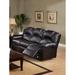 Alcott Hill® Lacluta 82" Faux Leather Pillow top Arm Reclining Sofa Faux Leather in Black | 40 H x 82 W x 38 D in | Wayfair