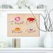 East Urban Home Food 'Donuts Here, Crab Time, Bread, Cupcake Drawing on Kraft Design' Graphic Art Print on Wrapped Canvas Canvas, | Wayfair