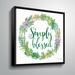 Gracie Oaks 'Simply Blessed Succulent Wreath' Textual Art Canvas, Linen in Green/White | 14 H x 14 W x 2 D in | Wayfair