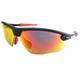 Bloc Fox Sports Sunglasses Matte Black with Red Mirror Lenses XR761