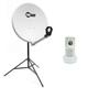 Pack Parabole Satellite acier 65cm + lnb Single hd + Trepied Alu Extensible - Blanc