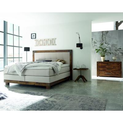 Hasena Boxspringbett Pronto Chicago 180x200 cm / Akazie Vintage braun, lackiert / Pepe Anthrazit 328 / Superio-Top Image