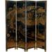 World Menagerie Patricia 52.48" W x 72" H 4- Panel Bamboo/Rattan Folding Room Divider Wood in Black/Brown | 72 H x 52.48 W x 1 D in | Wayfair