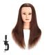 Traininghead 20-22" Mannequin Head With 100% Human Hair Hairdressing Training Head Cosmetology Manikin Head Doll Head With Free Clamp (Dark Brown)