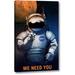 Ebern Designs 'We Need You' by NASA Giclee Art Print on Wrapped Canvas in Blue | 16 H x 10 W x 1.5 D in | Wayfair 86648AEB12A74B36BD087F1EAF457147