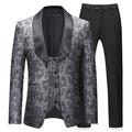 Sliktaa Mens Suits 3 Piece Slim Fit Wedding Business Dinner Tuxedo Button Suit Blazer Jacket Waistcoat Trousers, M, Grey